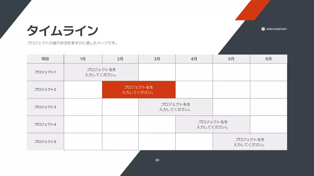 オレンジ モダン ビジネス プレゼンテーション