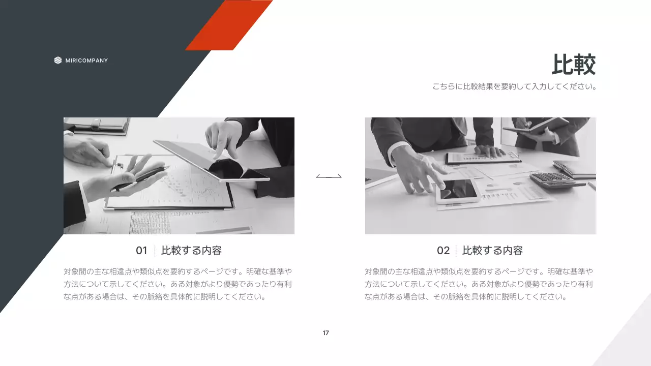 オレンジ モダン ビジネス プレゼンテーション