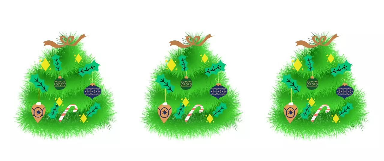 초록 아기자기한 크리스마스 장식