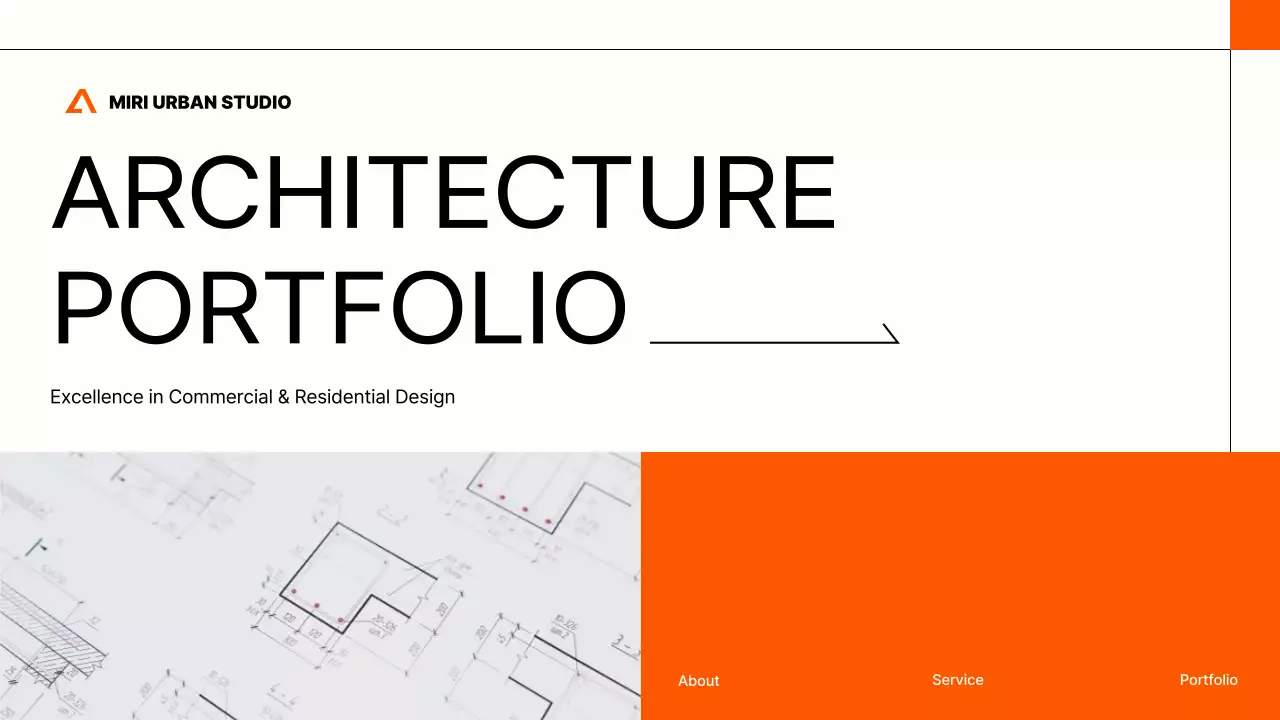 Orange Modern Architecture Portfolio Presentation