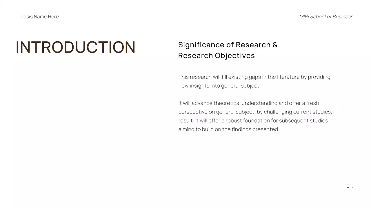 White Minimal Thesis Presentation