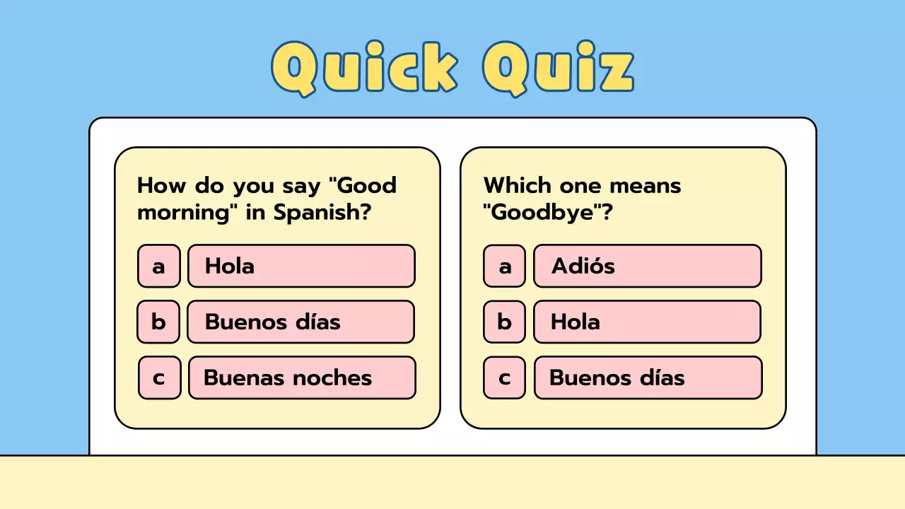 Blue Simple Spanish Class Guide Presentation