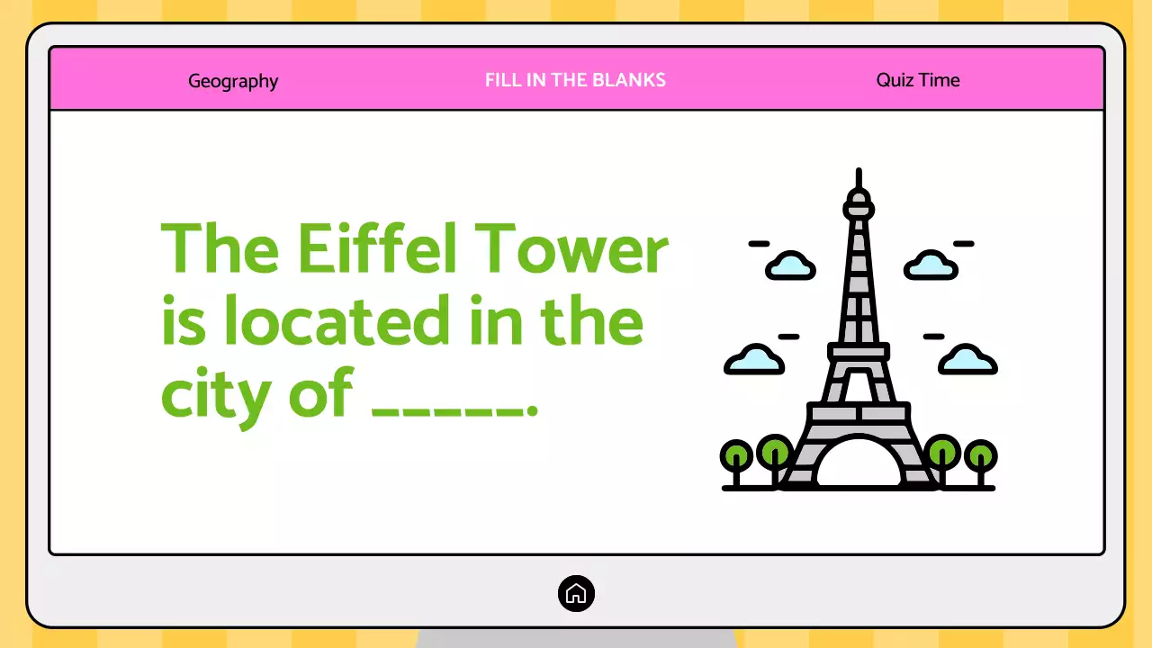 Pink Trendy Geography Quiz Presentation