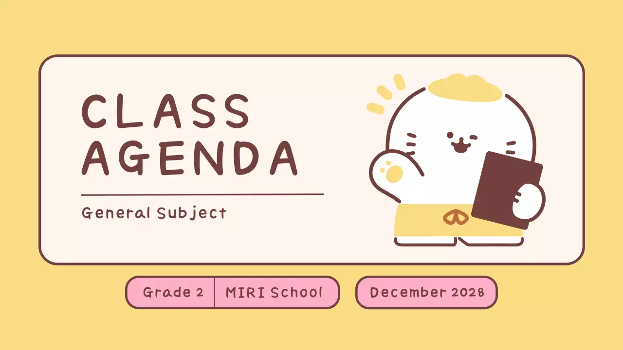 Beige Simple Class Agenda Presentation