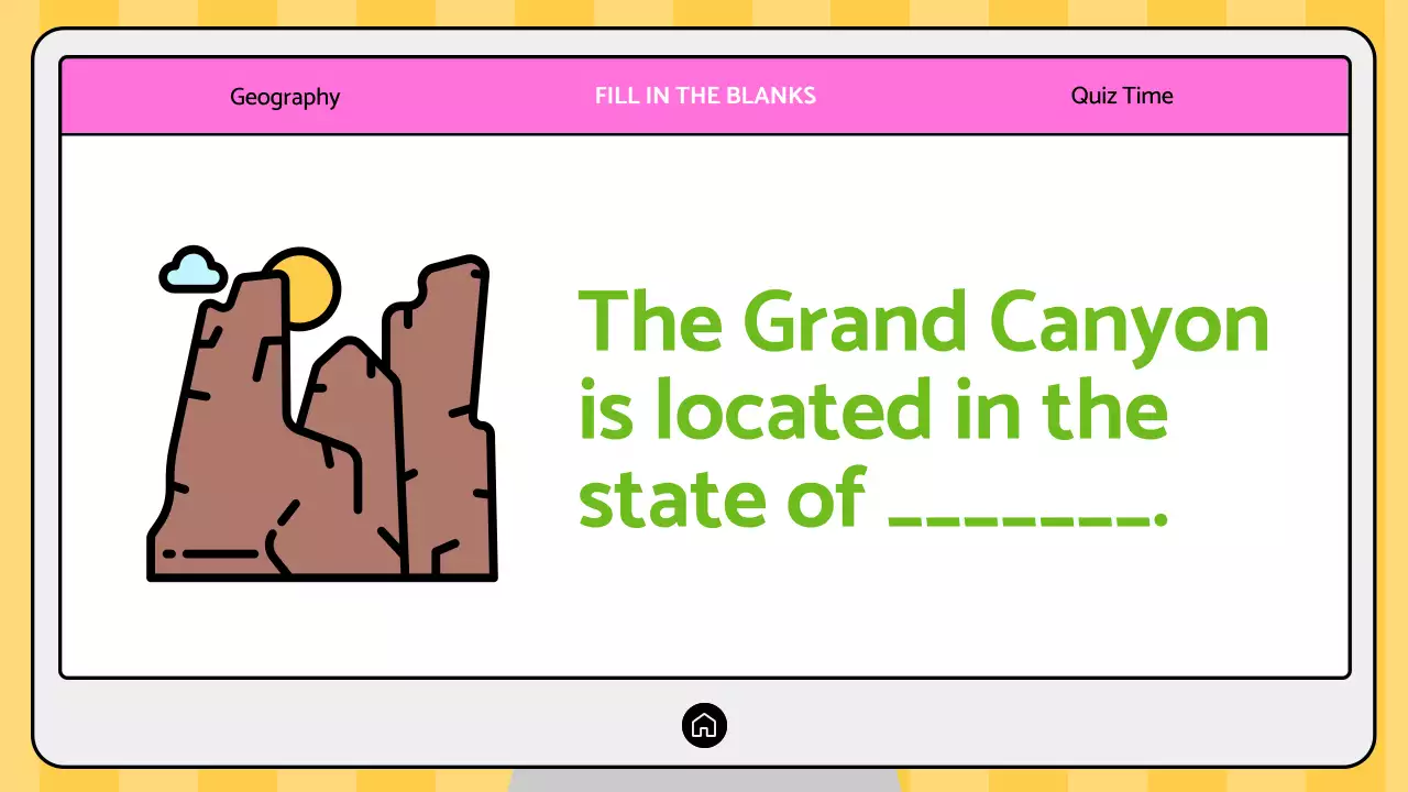 Pink Trendy Geography Quiz Presentation