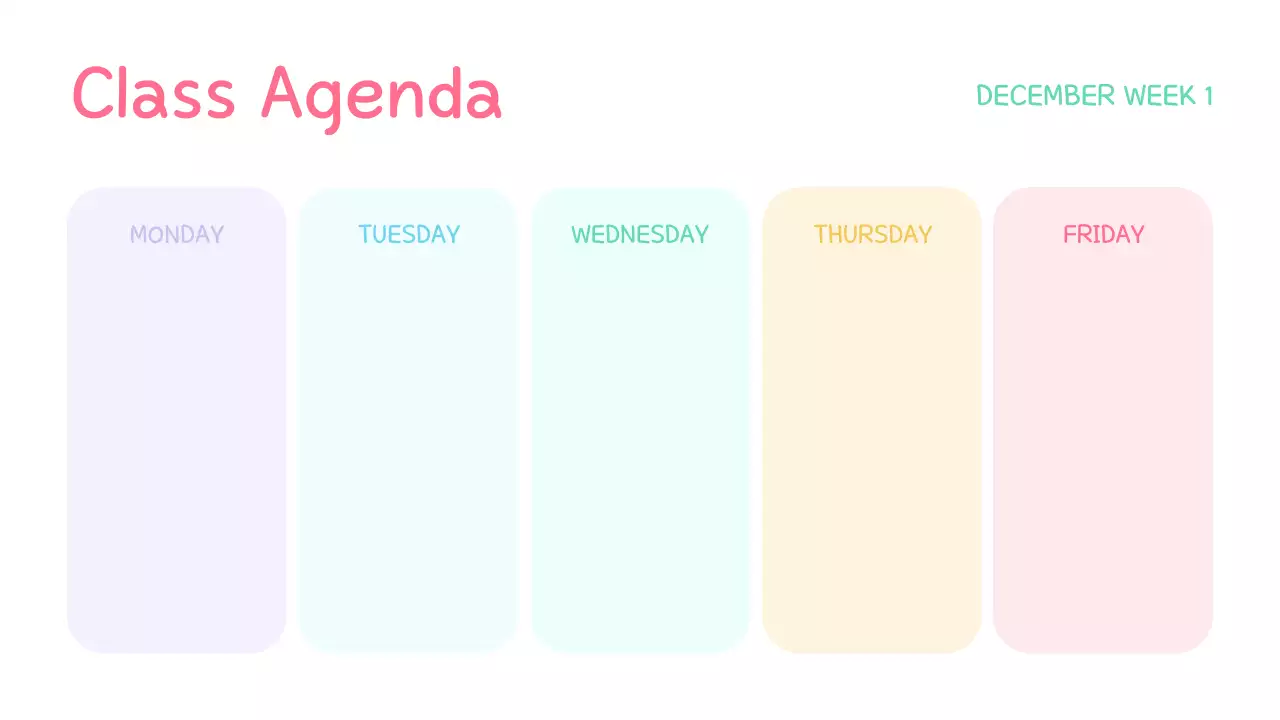 Trình bày chương trình nghị sự lớp học đơn giản Pastel