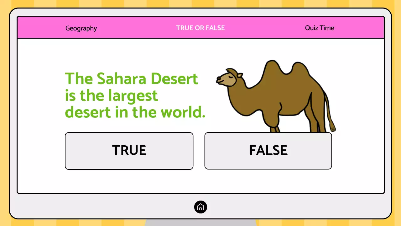 Pink Trendy Geography Quiz Presentation