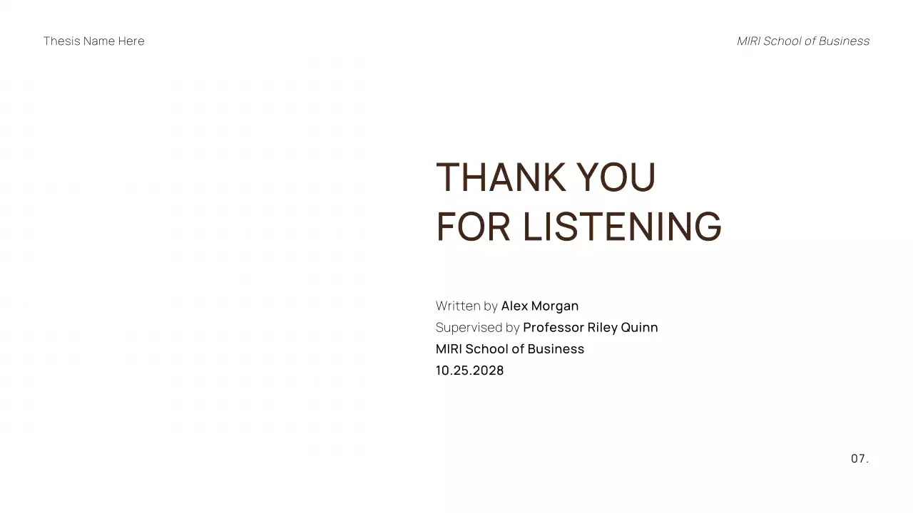 White Minimal Thesis Presentation