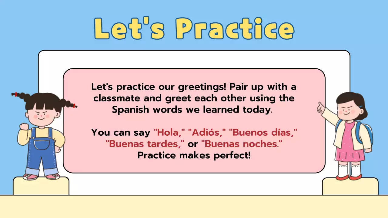 Blue Simple Spanish Class Guide Presentation