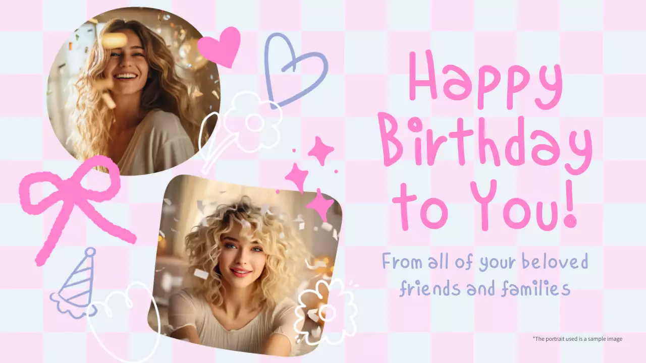 Pink Playful Birthday Card Presentation