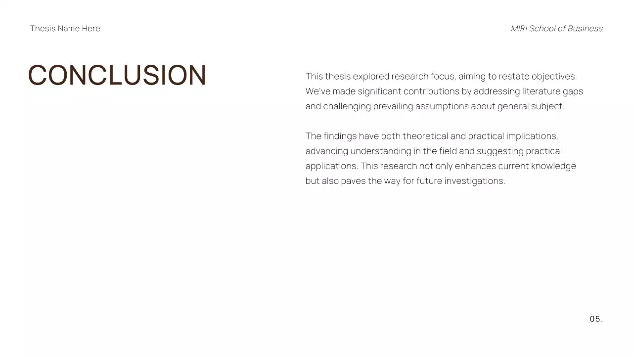 White Minimal Thesis Presentation