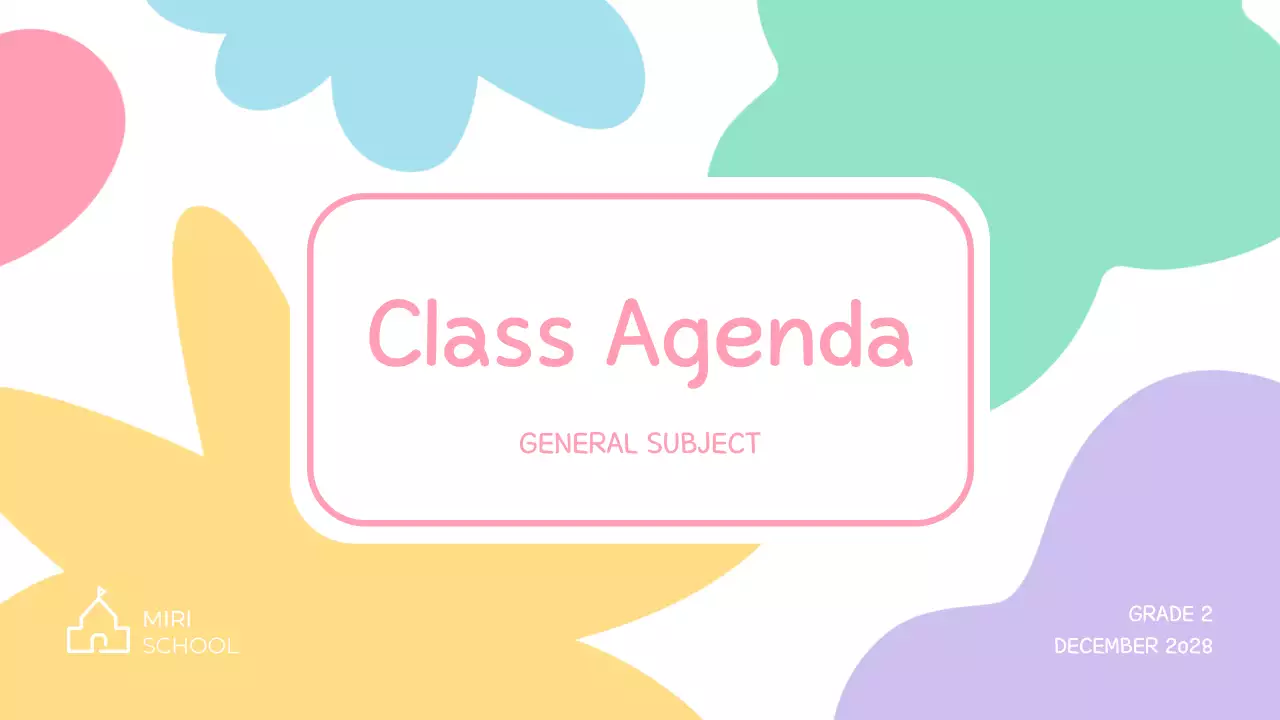 Pastel Simple Class Agenda Presentation