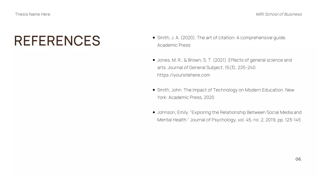 White Minimal Thesis Presentation