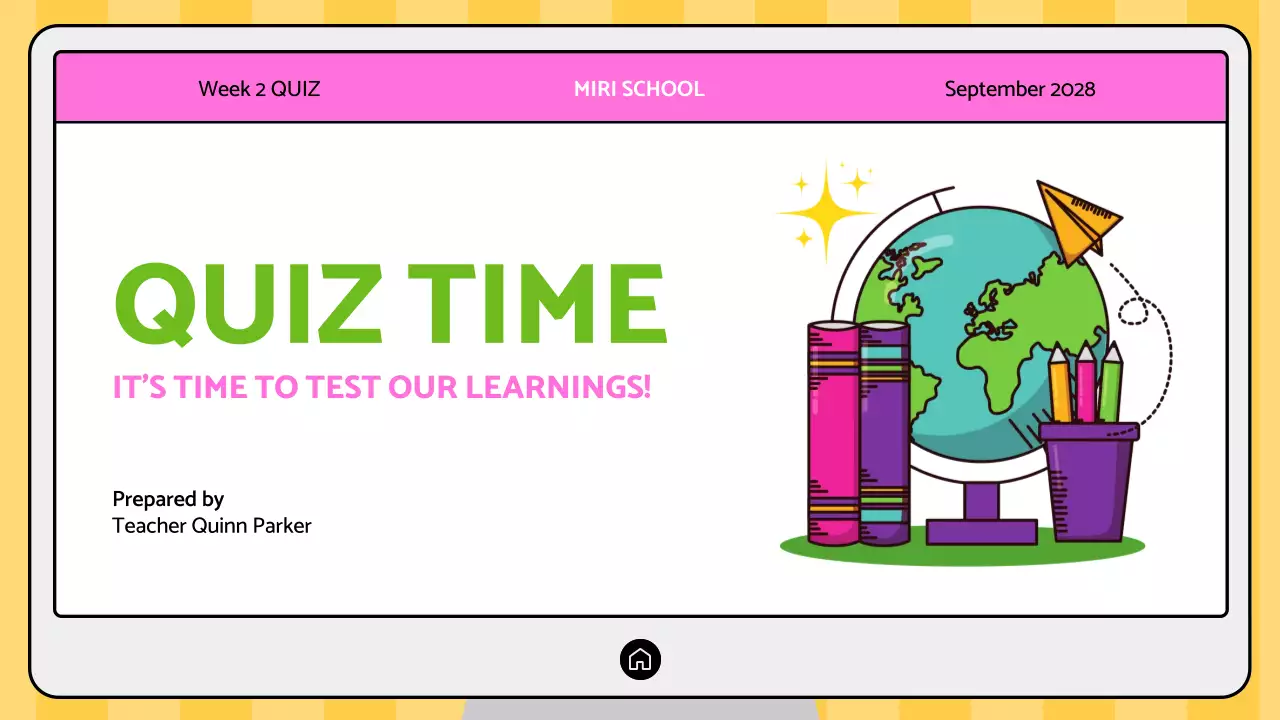 Pink Trendy Geography Quiz Presentation