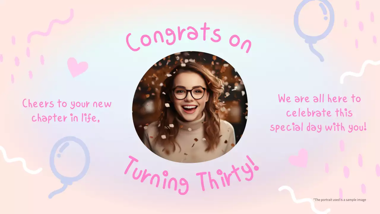 Pink Playful Birthday Card Presentation