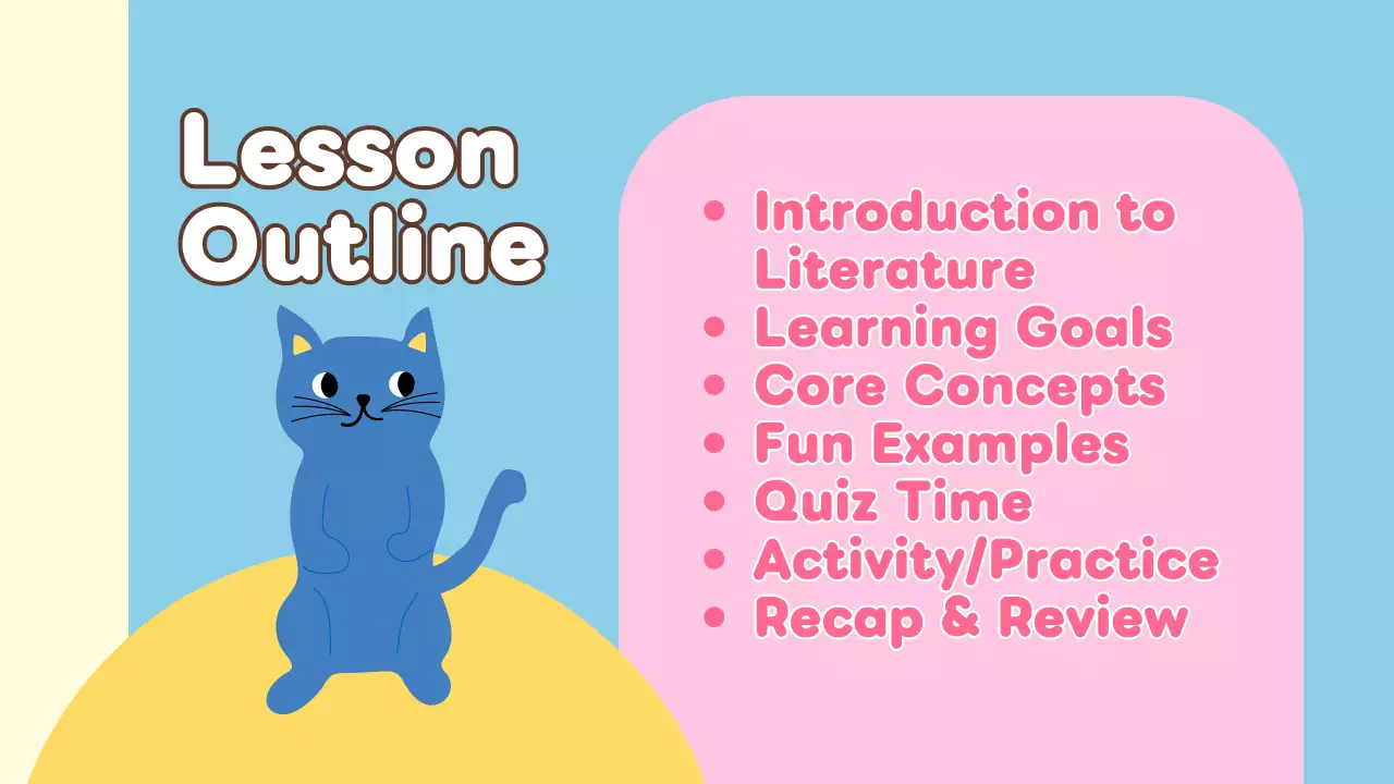 Pink Cute Literature Class Presentation