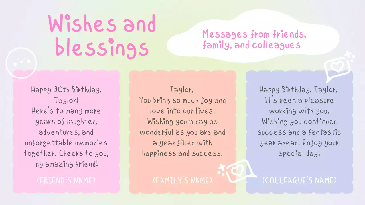 Pink Playful Birthday Card Presentation