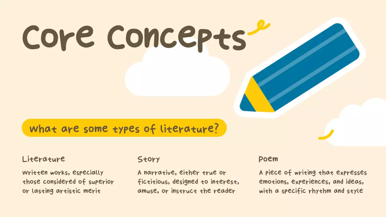 Beige Simple Literature Course Presentation