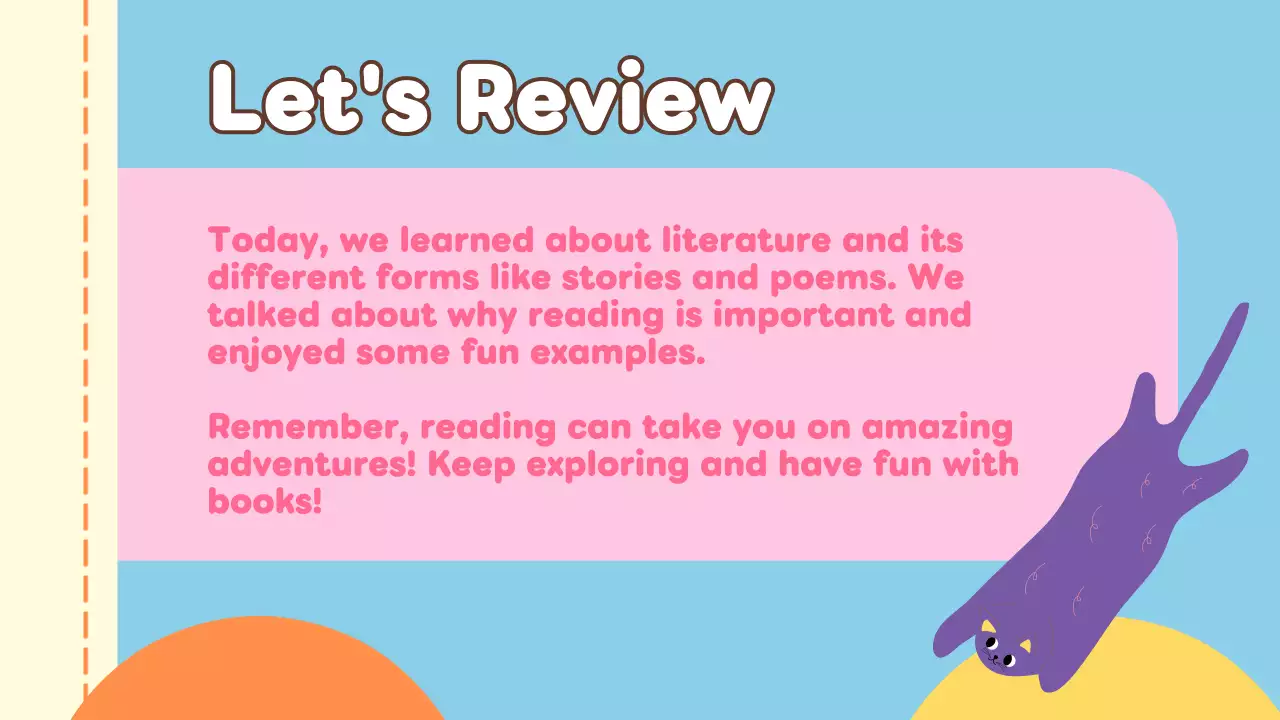 Pink Cute Literature Class Presentation