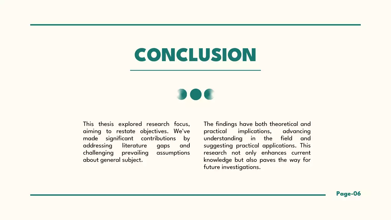 Green Minimal Thesis Presentation