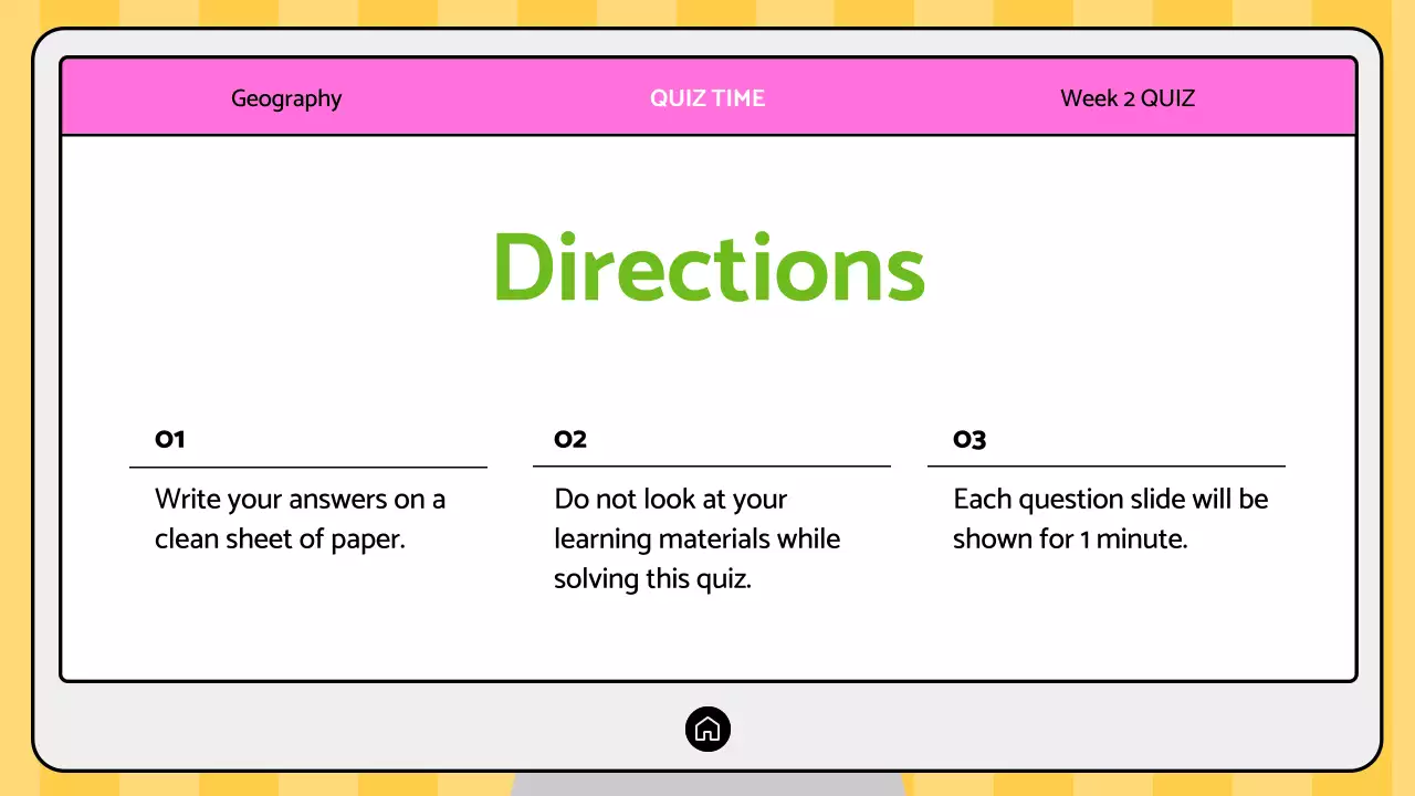 Pink Trendy Geography Quiz Presentation