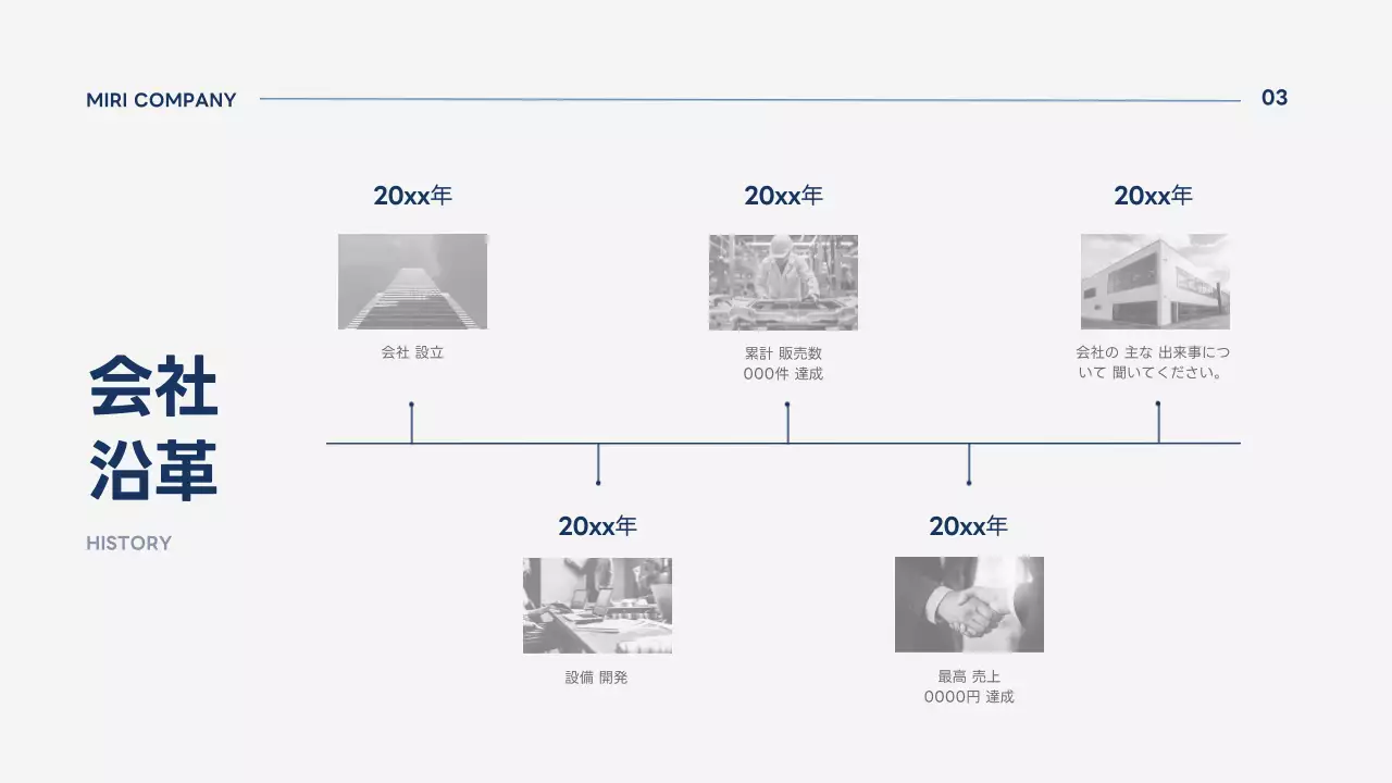 青 モダン ビジネス プレゼンテーション