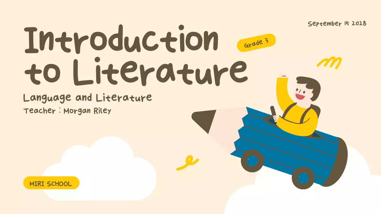 Beige Simple Literature Course Presentation