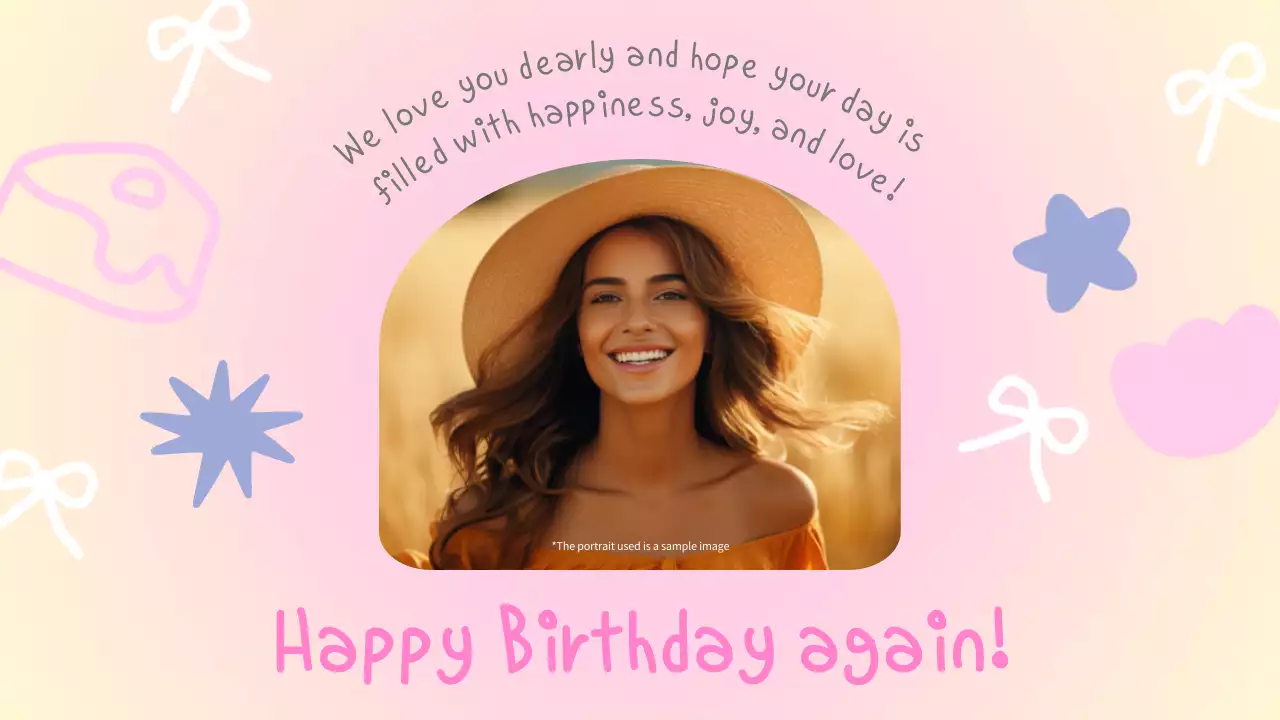 Pink Playful Birthday Card Presentation