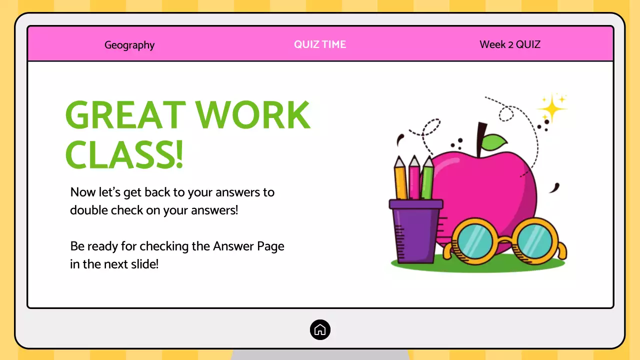 Pink Trendy Geography Quiz Presentation