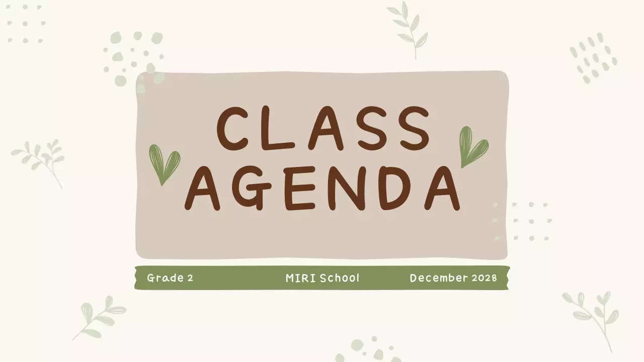 Beige Simple Class Agenda Presentation