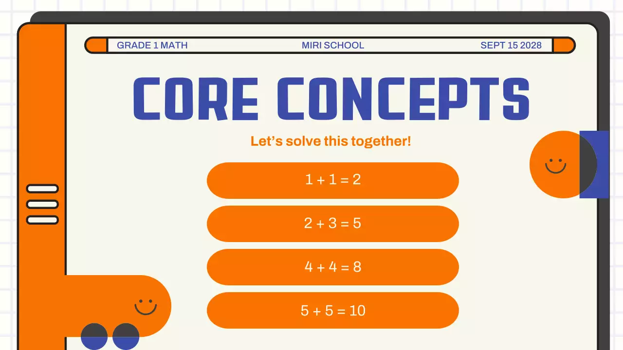 Orange Playful Math Lesson Presentation