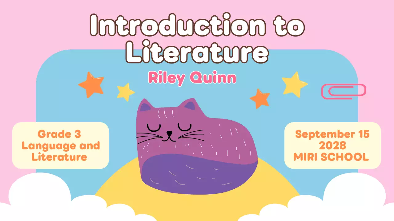 Pink Cute Literature Class Presentation