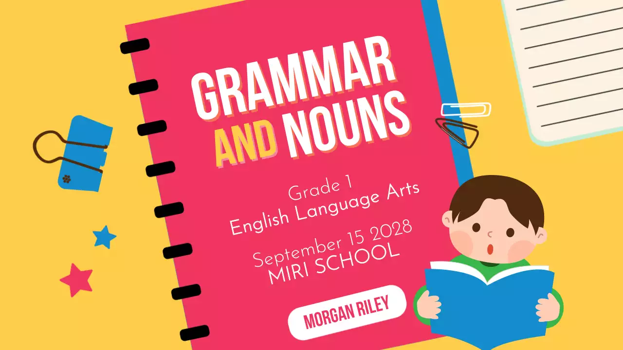 Pink Playful Grammar Guide Presentation