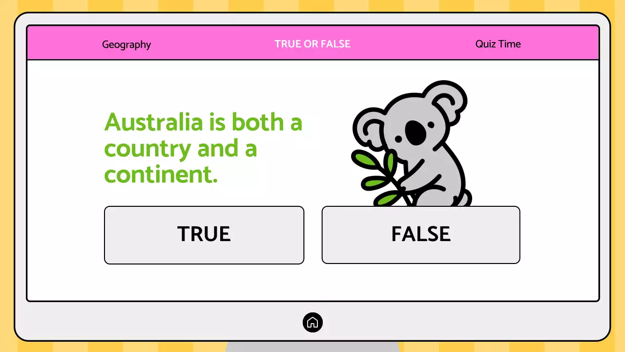 Pink Trendy Geography Quiz Presentation