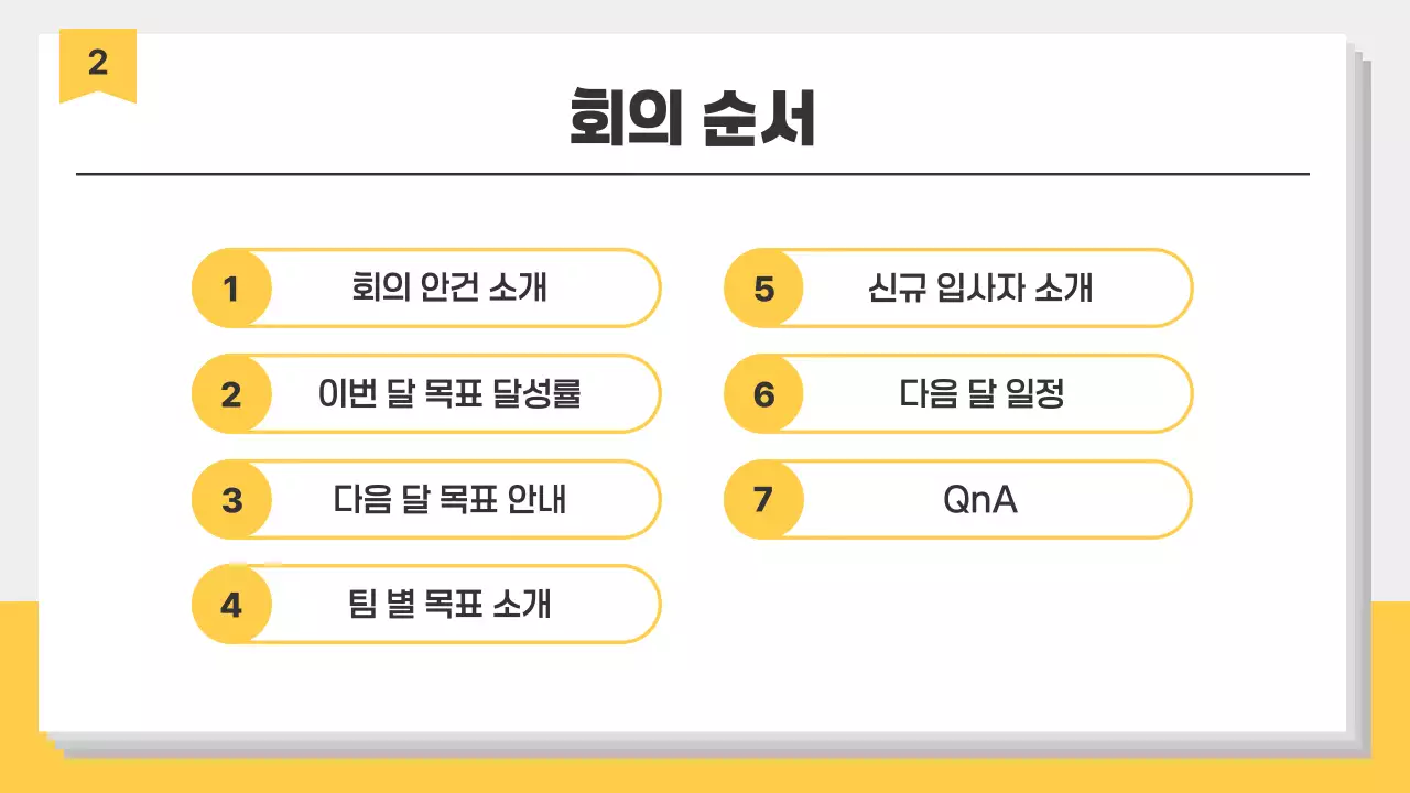 노랑 모던 업무 보고서