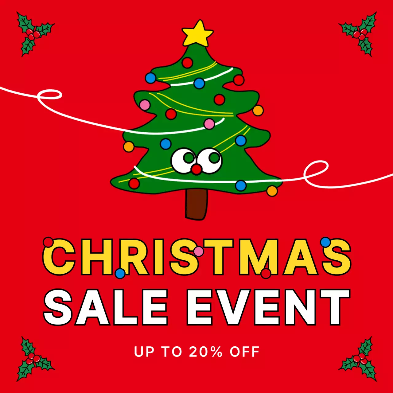 レッドシンプルクリスマス割引イベント