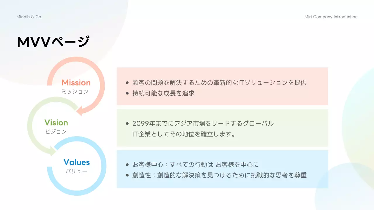 青 モダン 会社案内 プレゼンテーション
