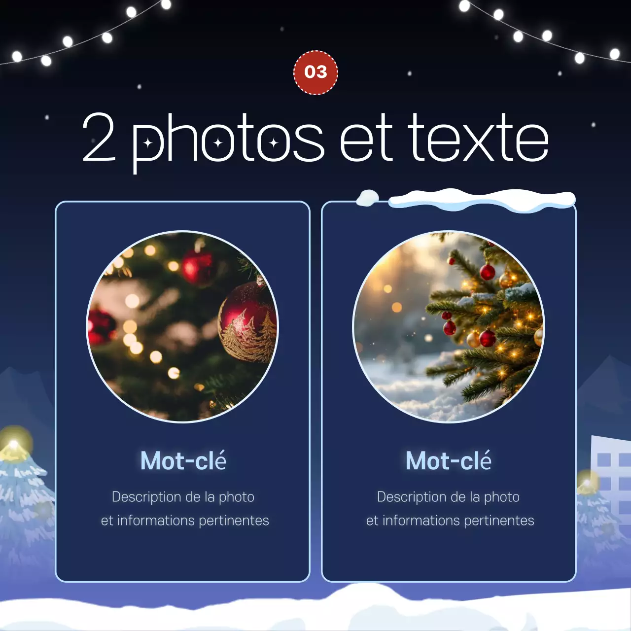 Promouvoir un événement hivernal en bleu marine