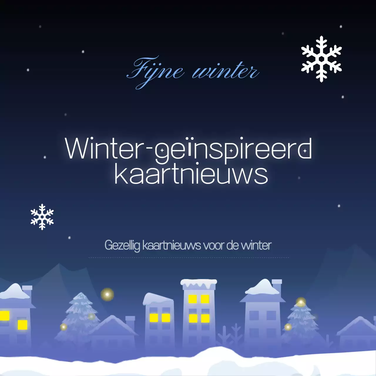 Promoot een winterevenement in marineblauw