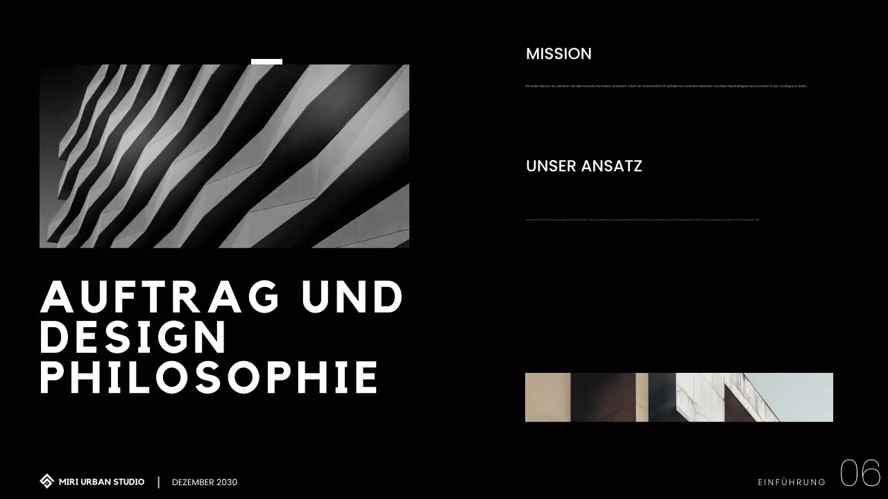 Modernes minimalistisches Architektur-Portfolio Präsentation