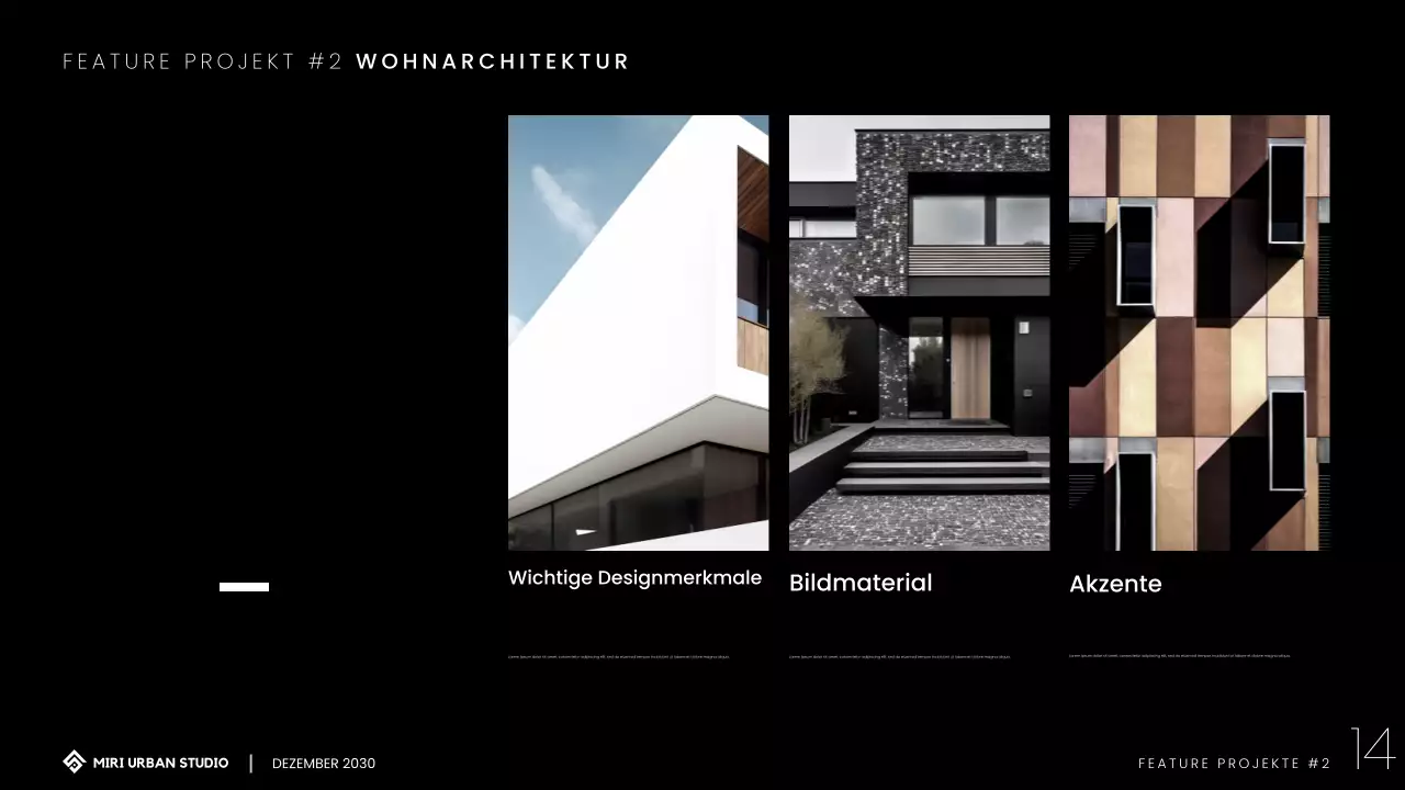 Modernes minimalistisches Architektur-Portfolio Präsentation