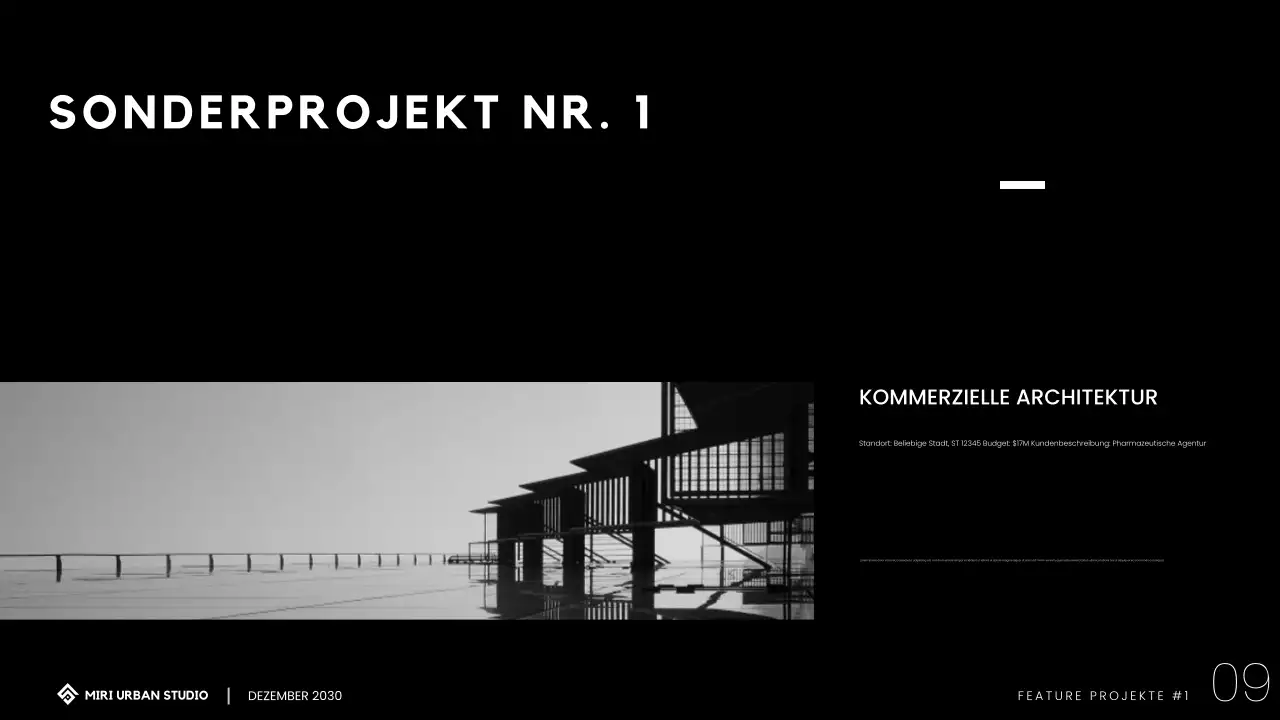 Modernes minimalistisches Architektur-Portfolio Präsentation