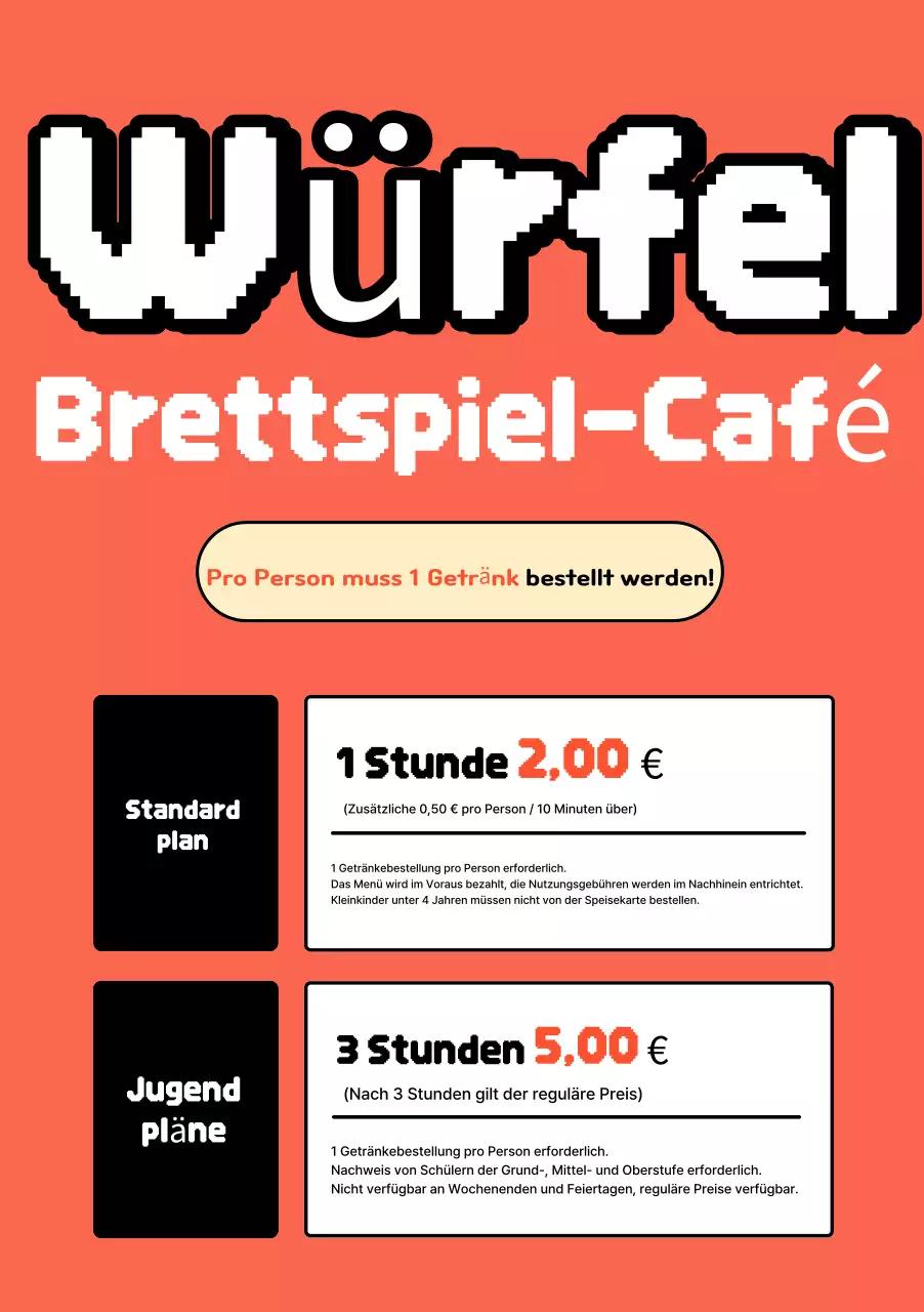 Werben Sie für Ihr hellblaues Retro-Brettspiel-Café