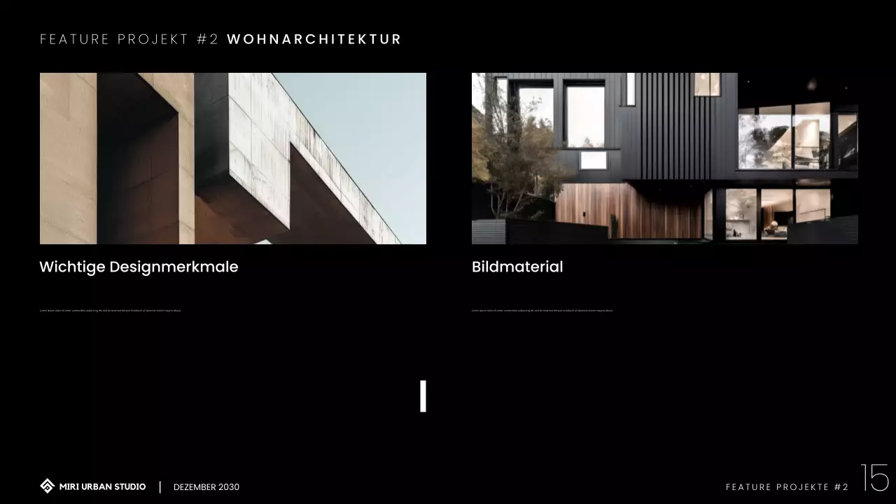 Modernes minimalistisches Architektur-Portfolio Präsentation