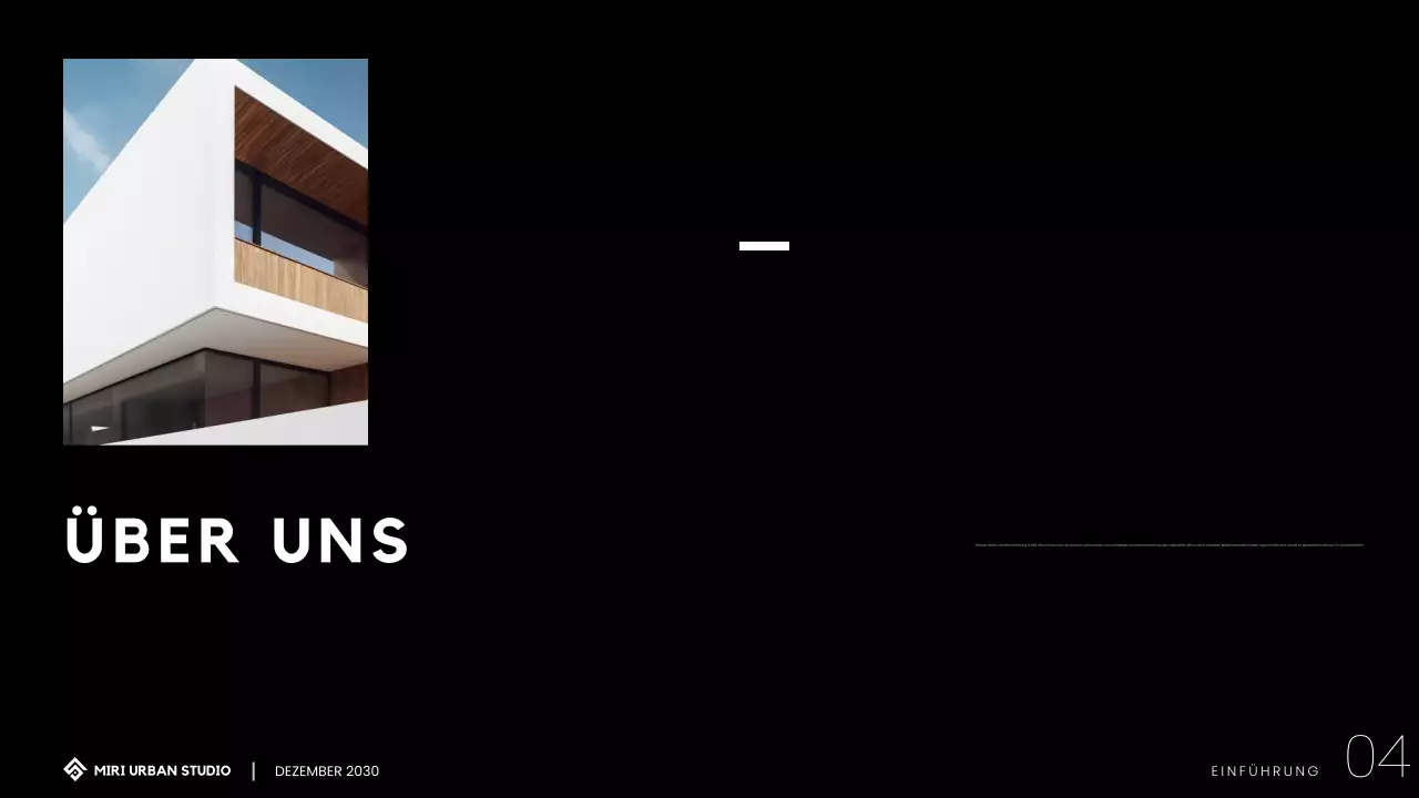 Modernes minimalistisches Architektur-Portfolio Präsentation