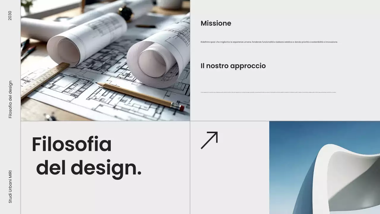 portfolio di architettura moderna grigia