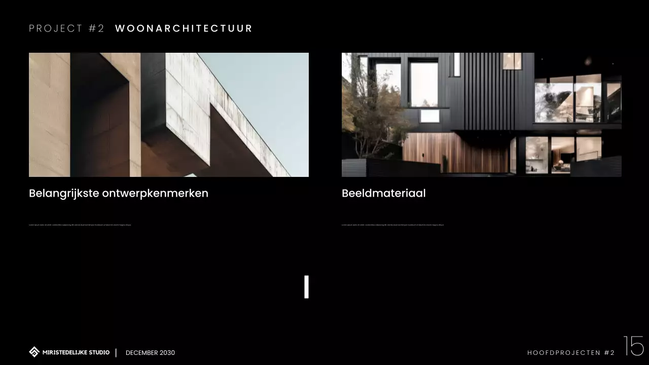 Presentatie portfolio moderne minimalistische architectuur