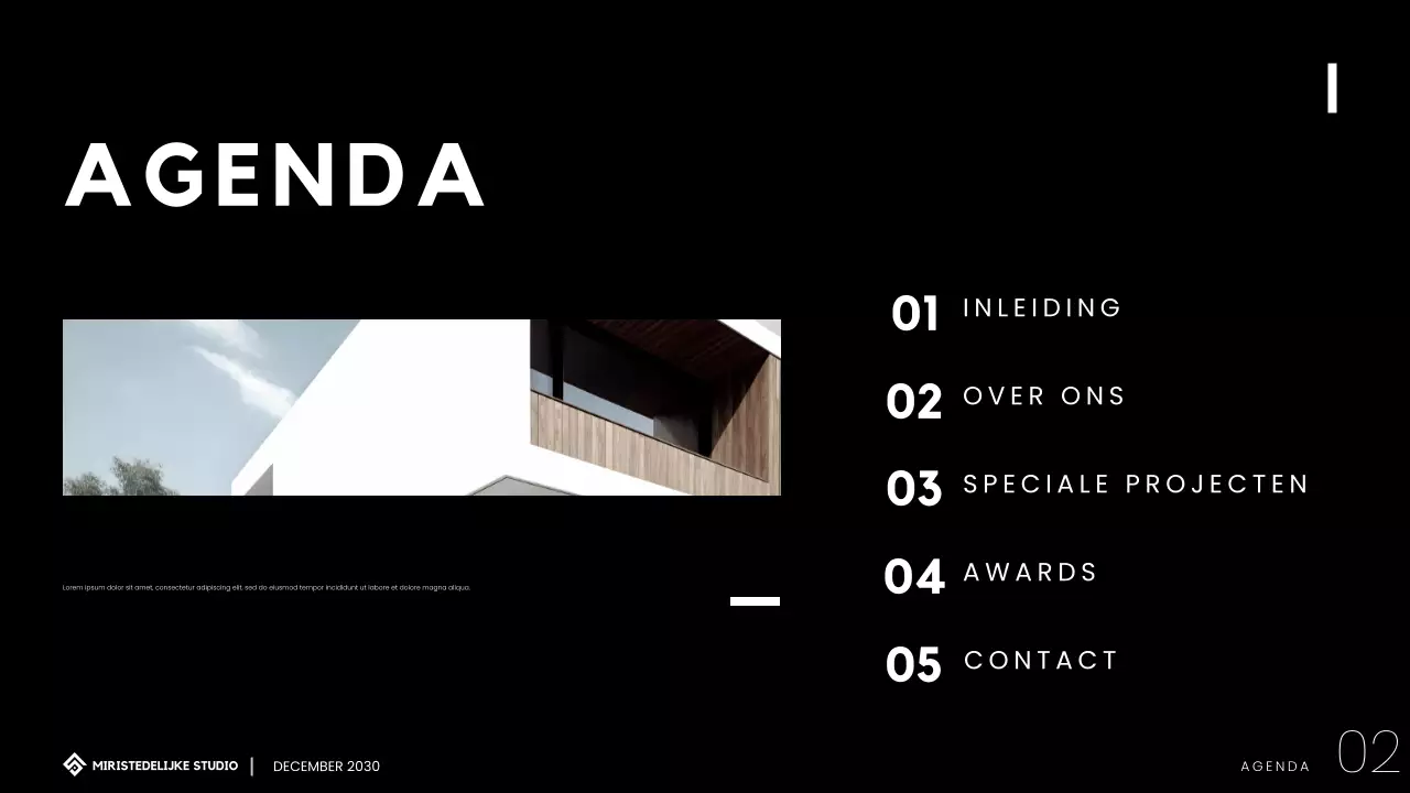 Presentatie portfolio moderne minimalistische architectuur