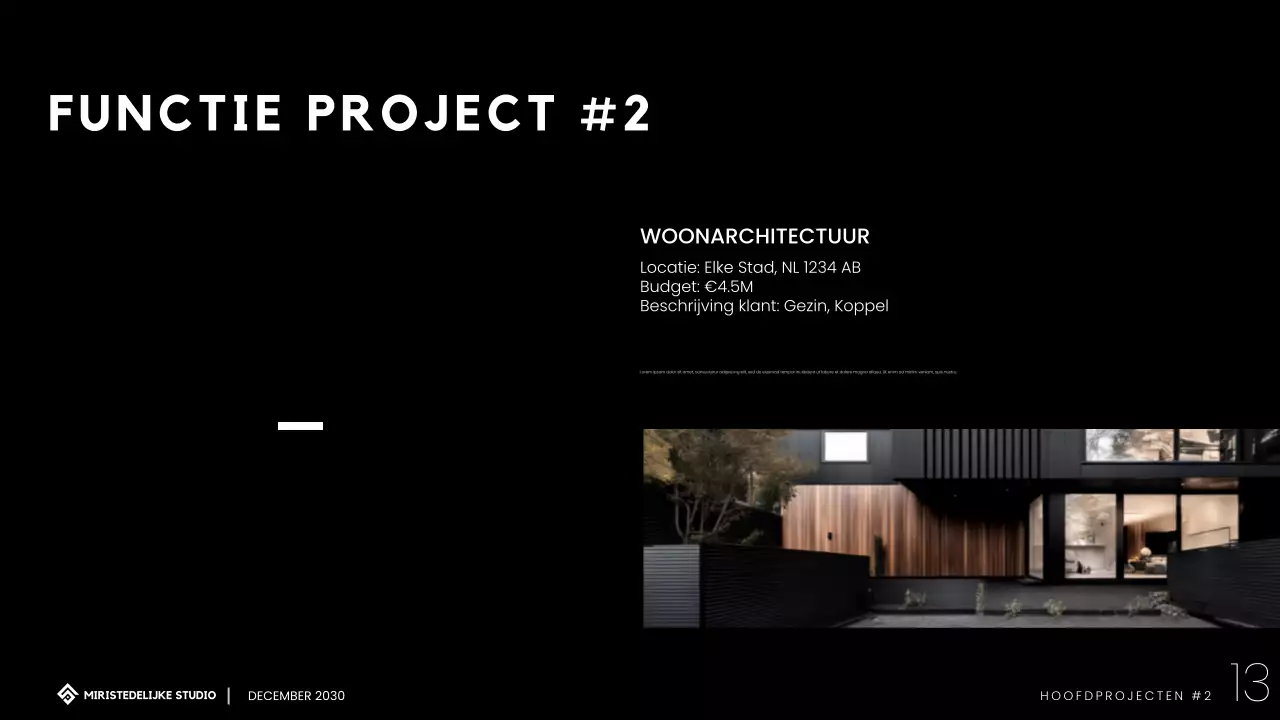 Presentatie portfolio moderne minimalistische architectuur