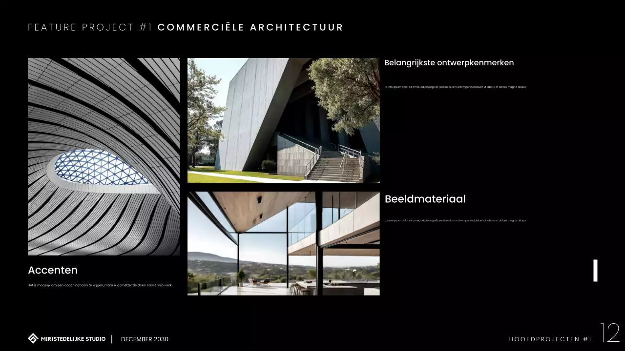 Presentatie portfolio moderne minimalistische architectuur